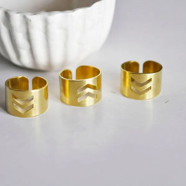 Gingerlily Apprêts G2365 bague réglable chevrons 19mm x2