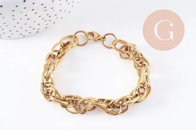 Gingerlily Perles G4197 bracelet grosse maille doré 20,5cm x1