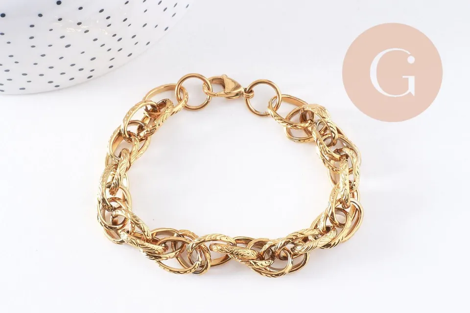 Gingerlily Perles G4197 bracelet grosse maille doré 20,5cm x1