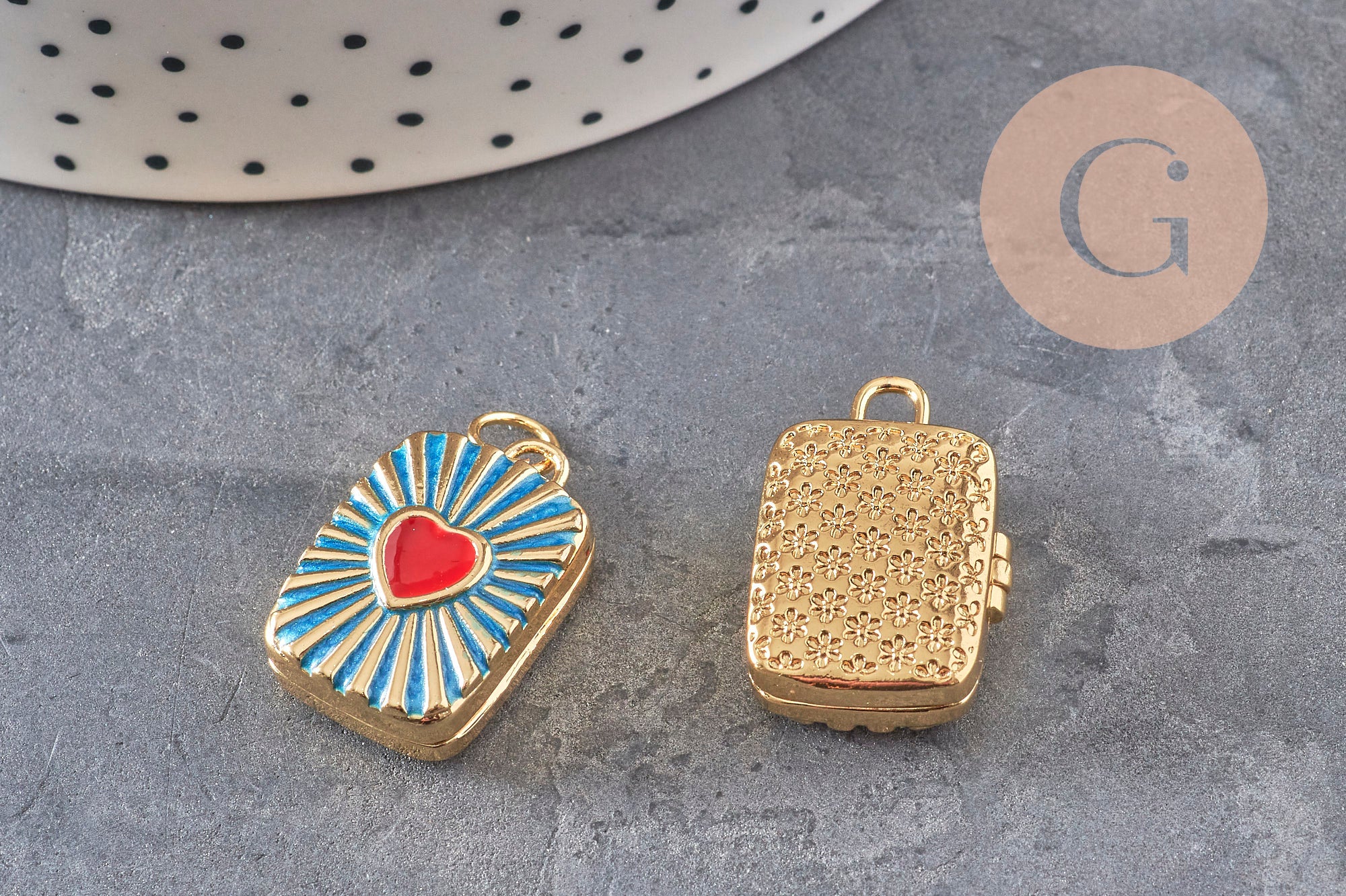 Gingerlily G11146 pendentif locket cœur doré 18K 26mm x1