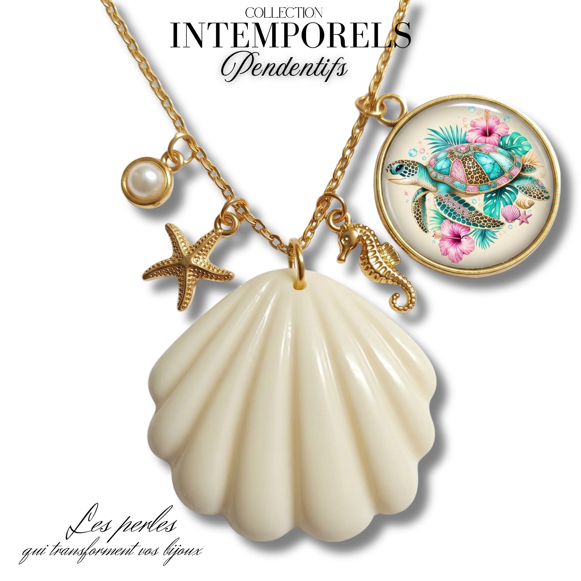 ARTSHOP Pendentifs Intemporel Tortue pendentif x1 plaqué or 24K
