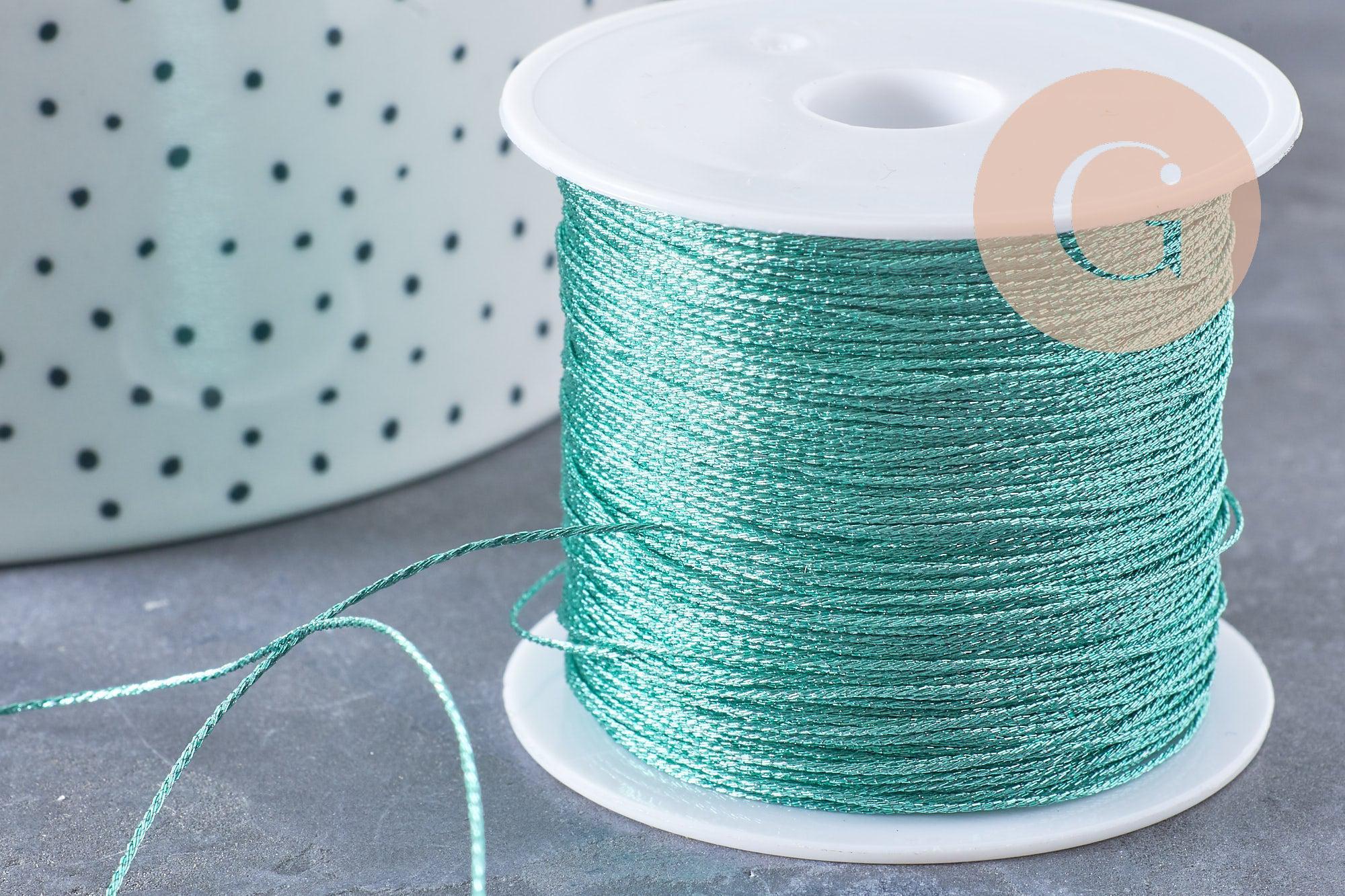 Gingerlily Cordons G10064 fil polyester vert or 0,4mm bobine 50m