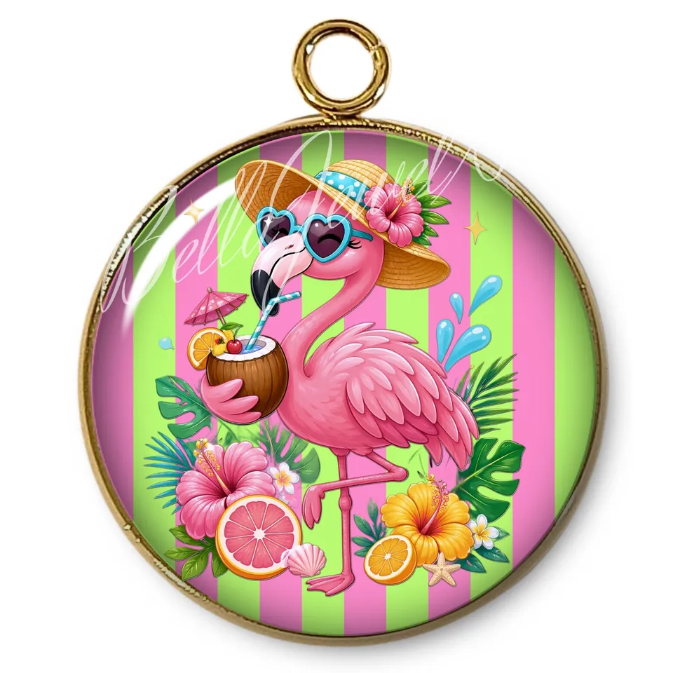 ARTSHOP Pendentifs 130 Intemporel pendentif flamant doré x1