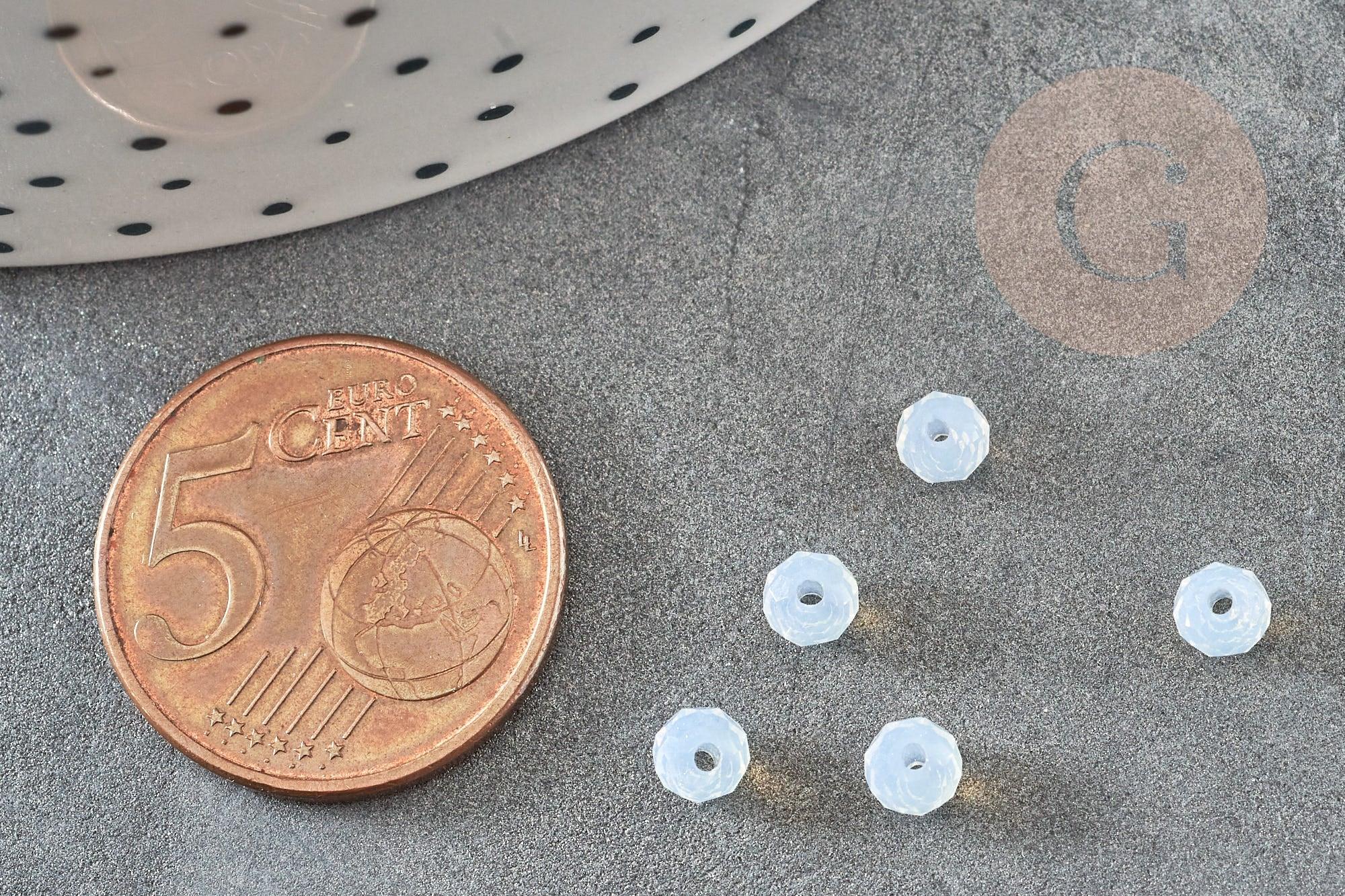 Gingerlily Perles DIY Abacus G9703 rondelle opalite 4x3mm 1g