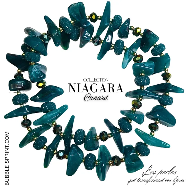 ARTSHOP Niagara collier canard bleu monté 52 cm