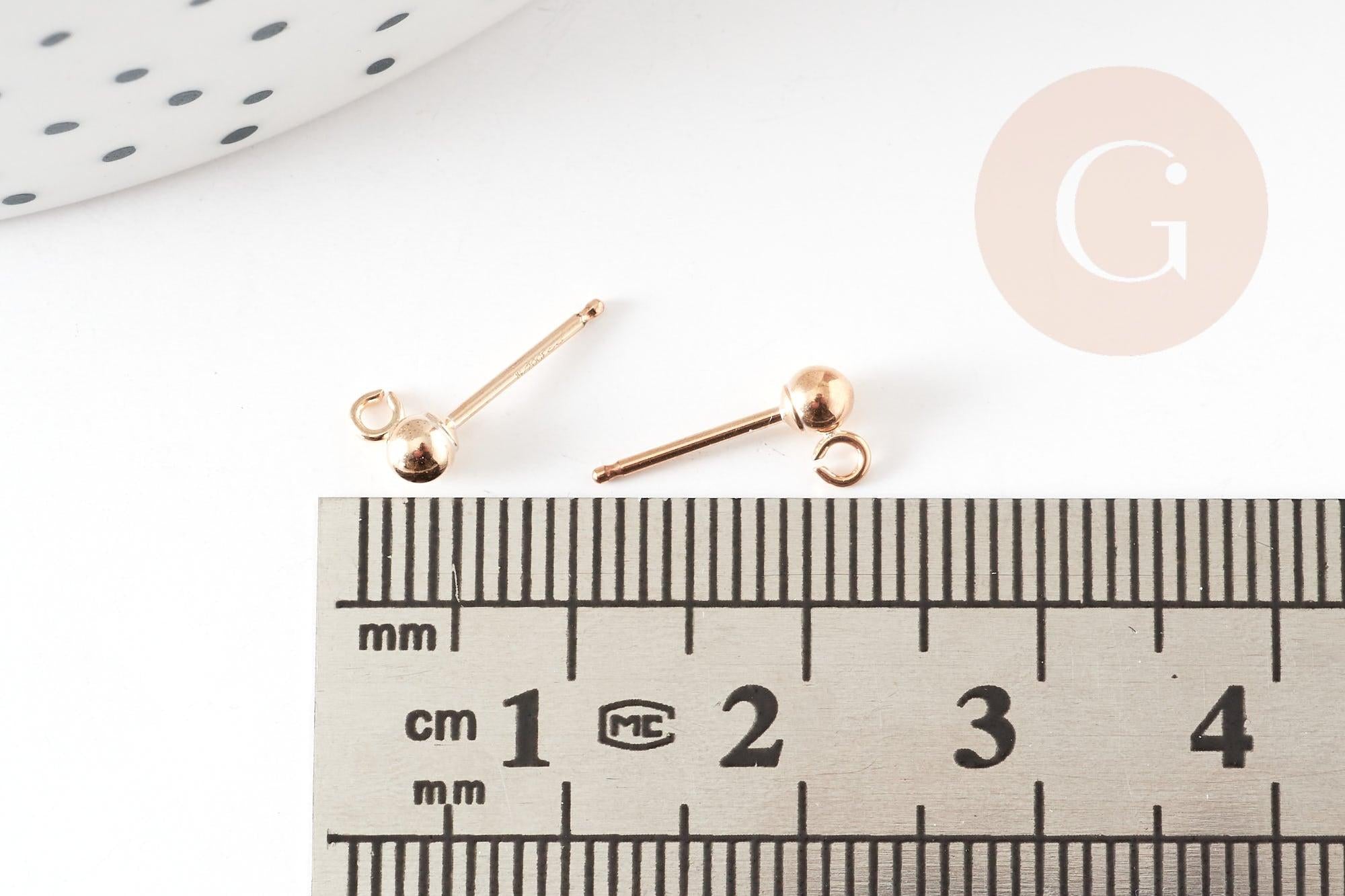 Gingerlily Apprêts G9244 clous puces boule gold-filled 5mm x2