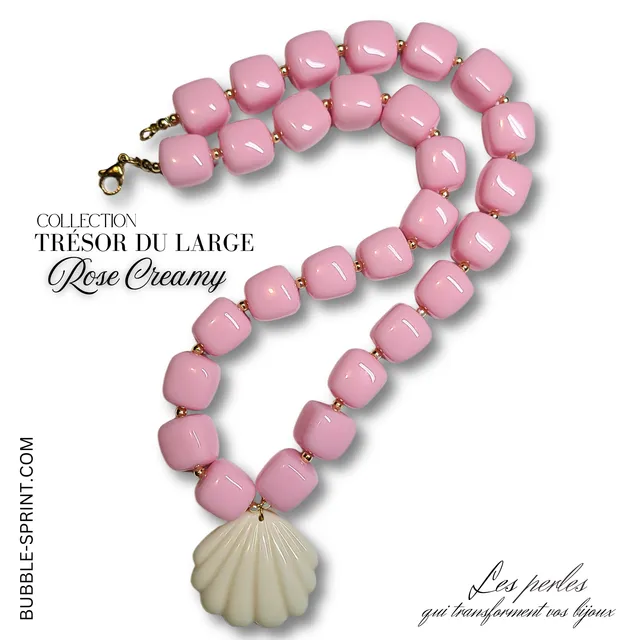 ARTSHOP Prêts-à-porter TRESOR du LARGE collier Rose Creamy KIT