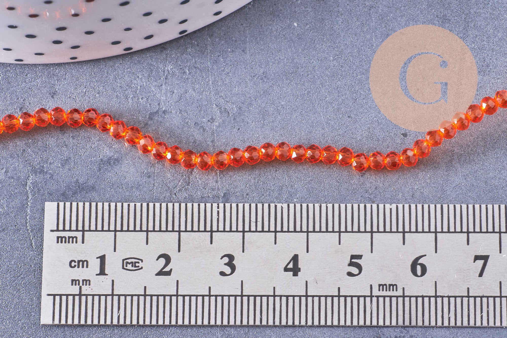 Gingerlily perles abacus cristal orange 2,9 mm fil 35 cm