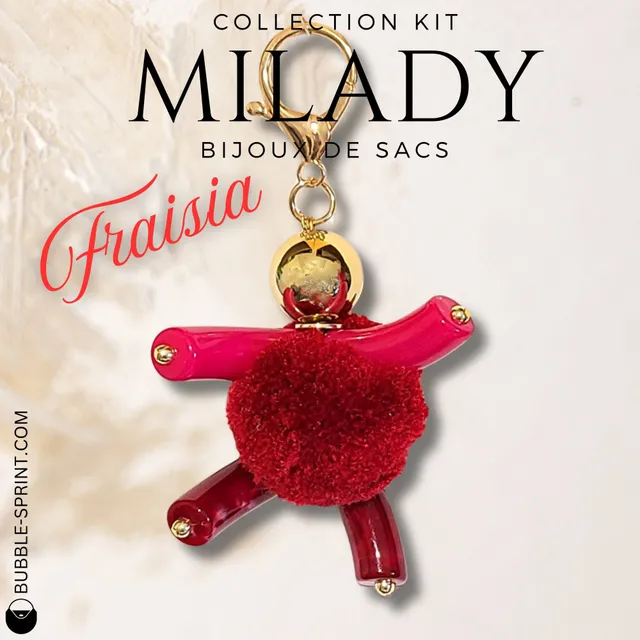 ARTSHOP Milady Fraisia kit bijou sac porte-clés pompon