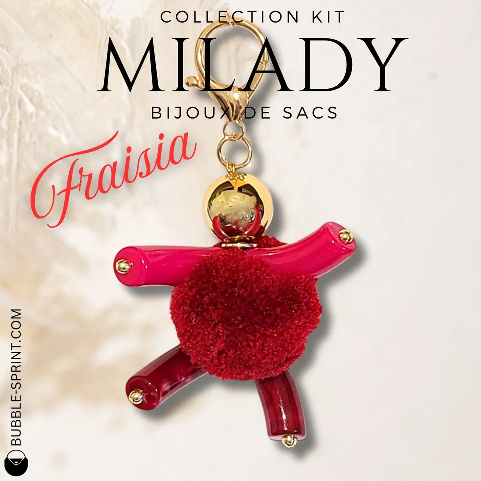 ARTSHOP Milady Fraisia kit bijou sac porte-clés pompon
