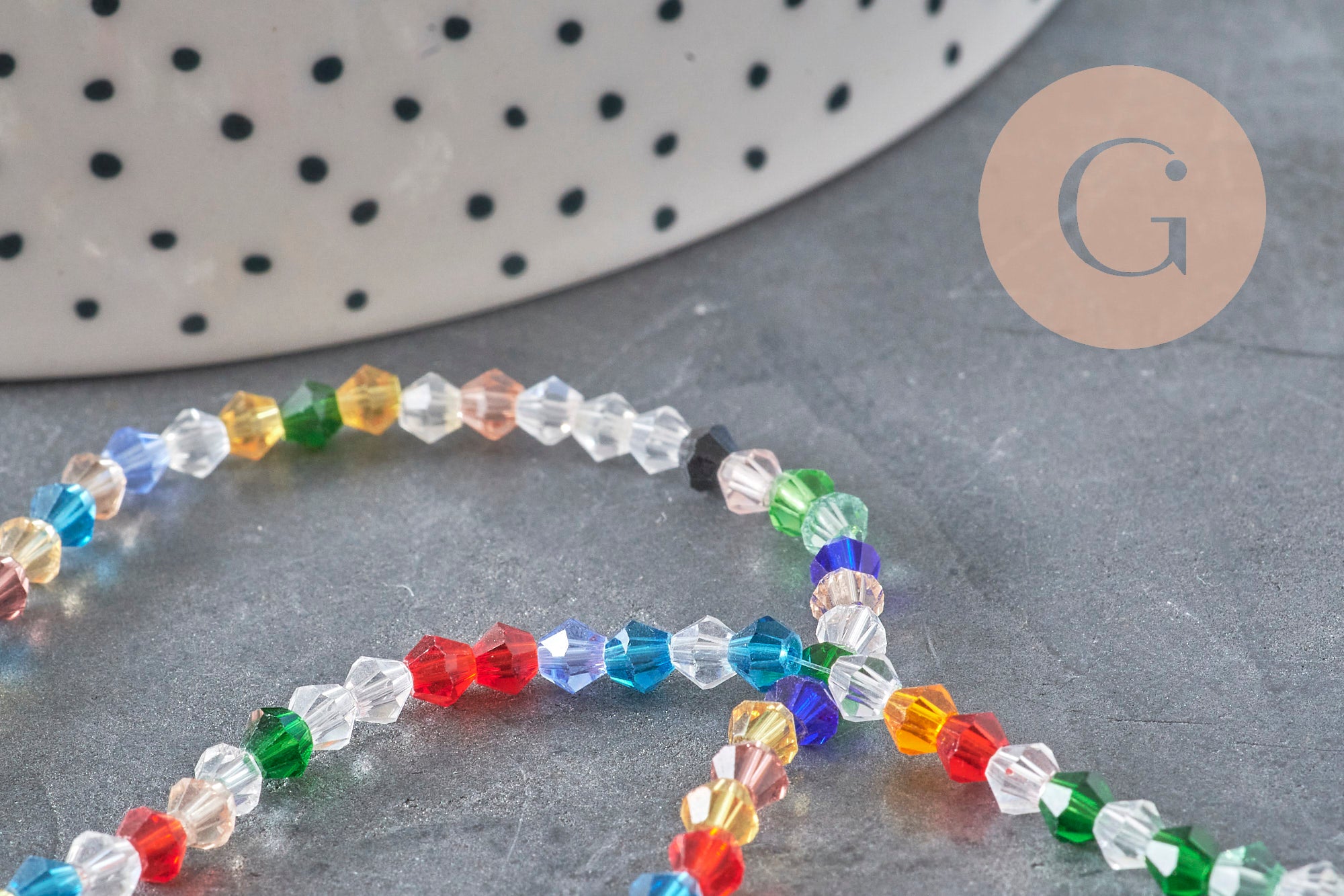 Gingerlily G11344 perles toupies cristal multicolore 3.8mm