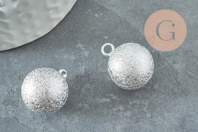 Gingerlily Pendentif bola harmonie carillon platine sablé 22mm