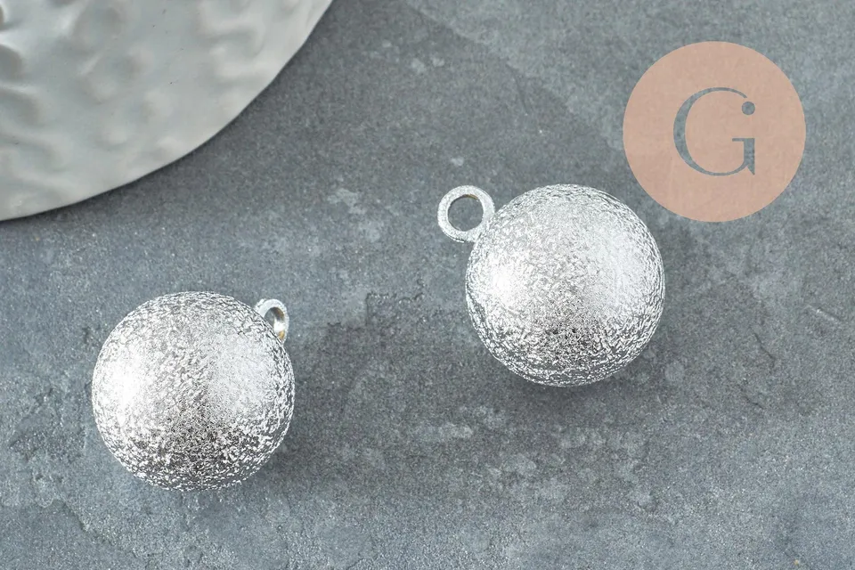 Gingerlily Pendentif bola harmonie carillon platine sablé 22mm