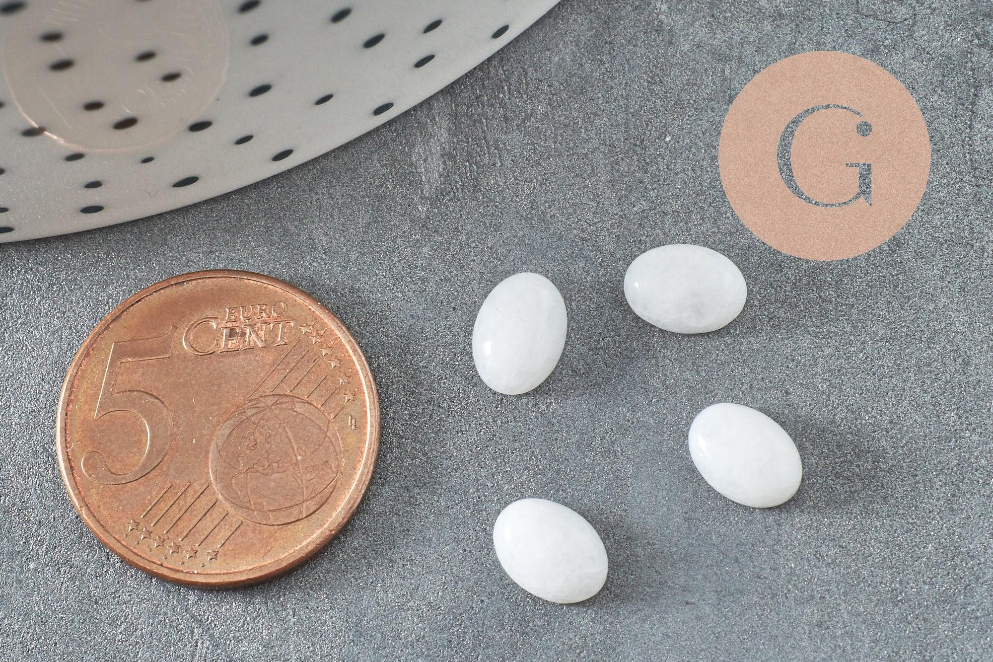 Gingerlily Cabochon ovale jade blanc 8x6mm x1 pierre naturelle