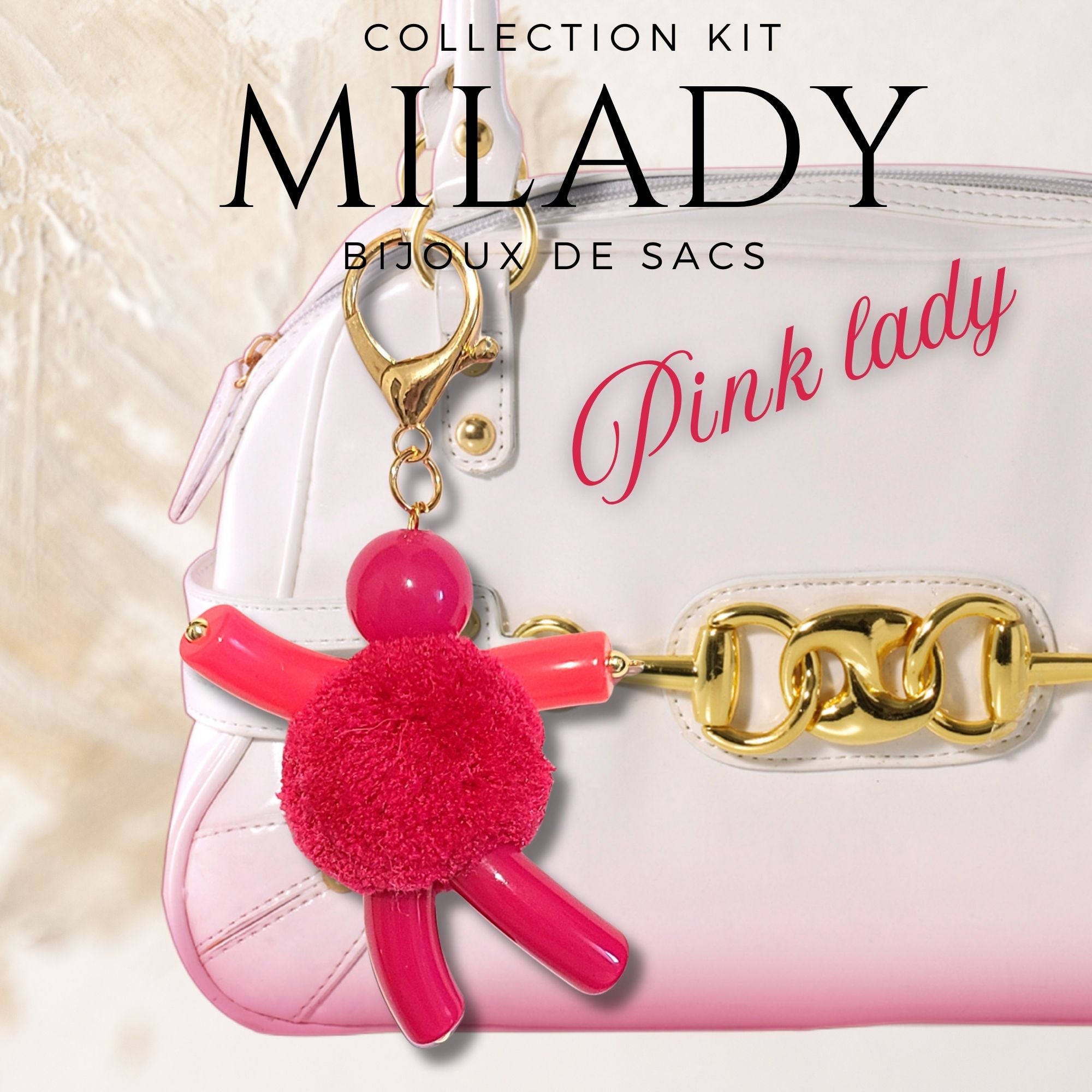 ARTSHOP Milady 9 Lady Pink kit bijou de sac pompon rose