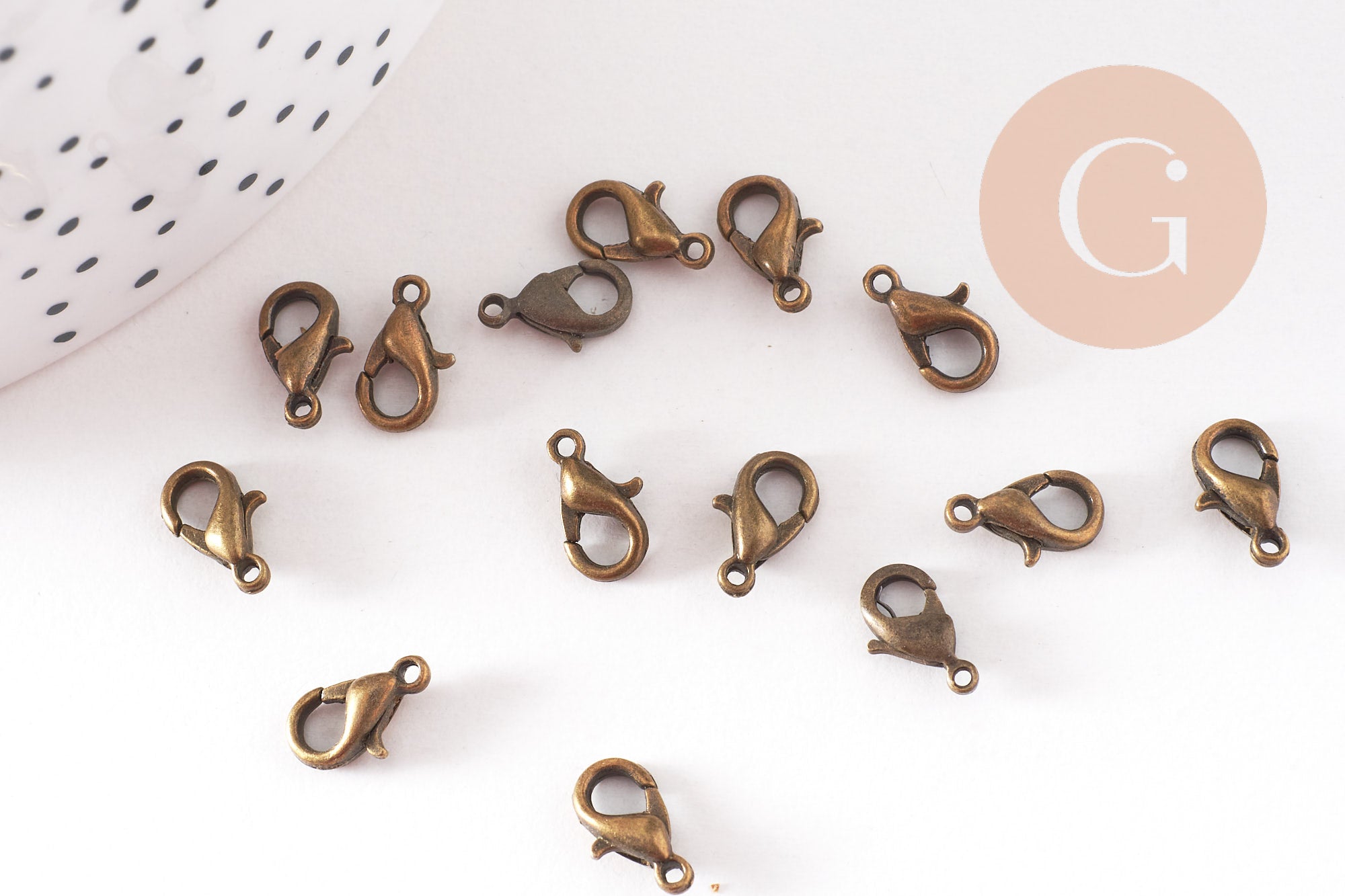 Gingerlily Fermoir mousqueton zamac bronze 10 mm x20