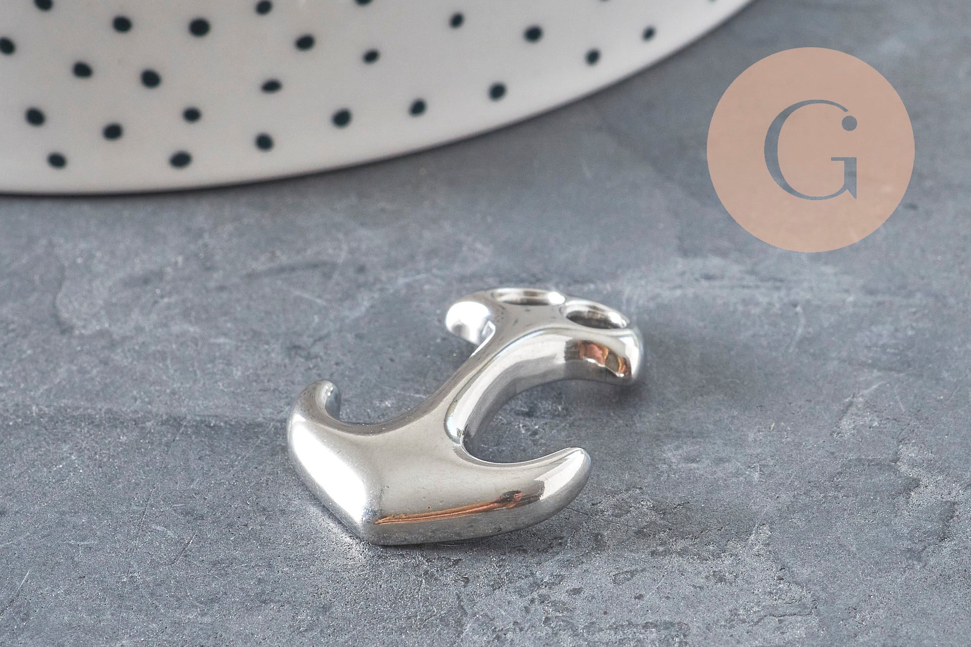 Gingerlily Apprêts G11288 fermoir ancre acier platine 31mm x1