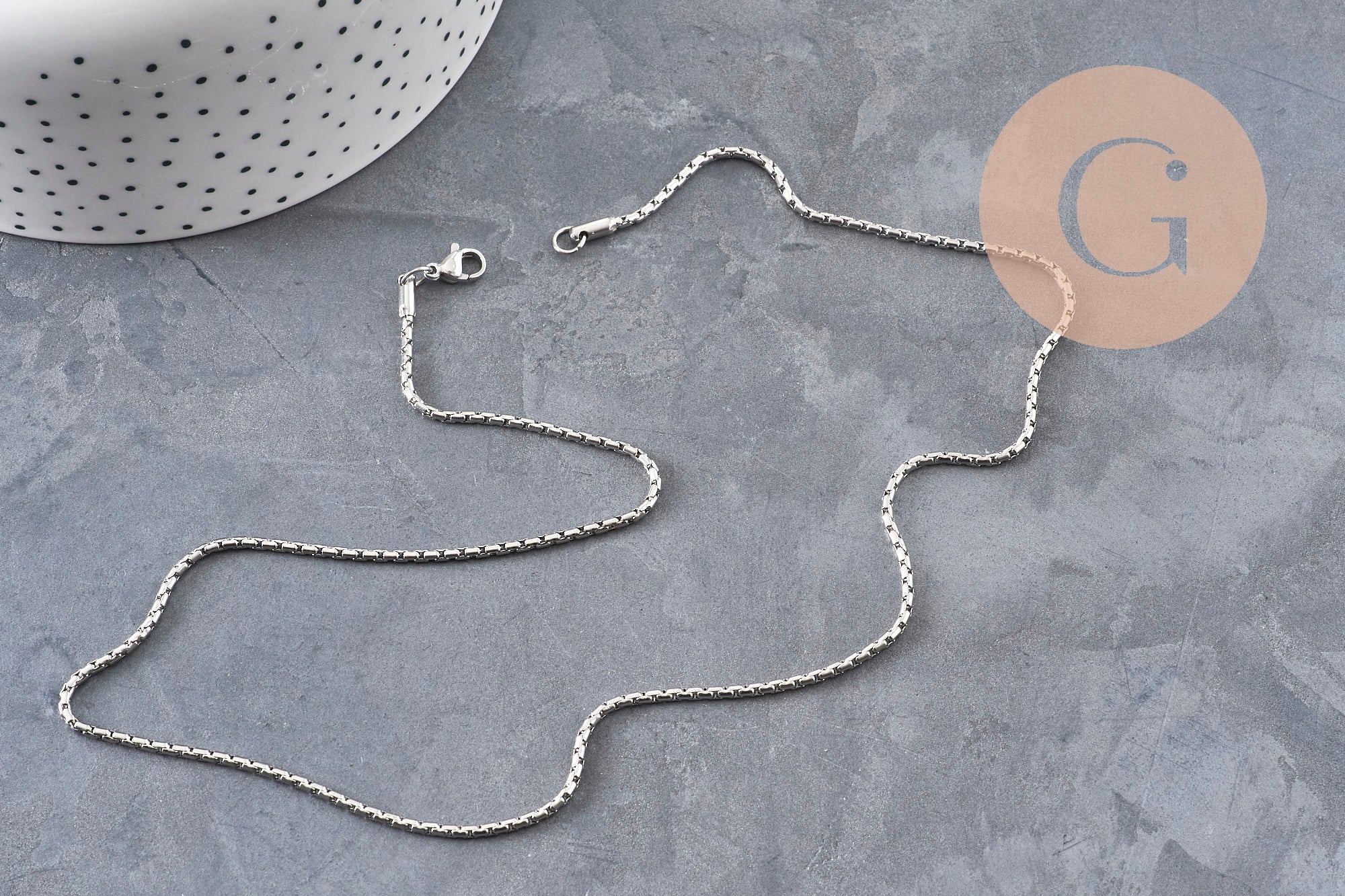 Gingerlily Chaînes G11058 serpent platine 2mm 50cm x1