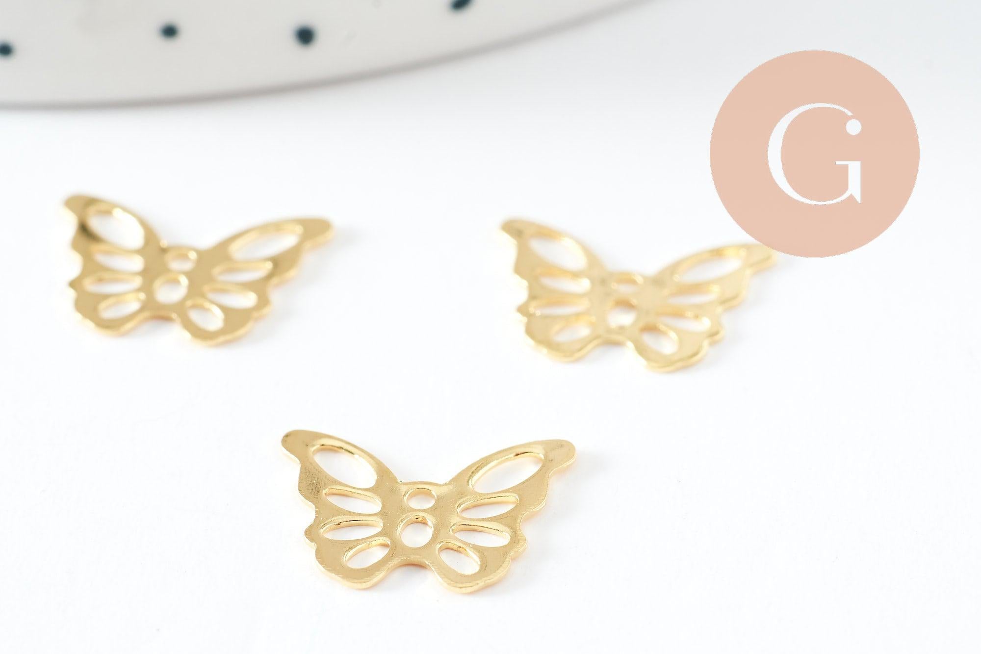 Gingerlily G9664 pendentif papillon acier doré 10,5mm x5