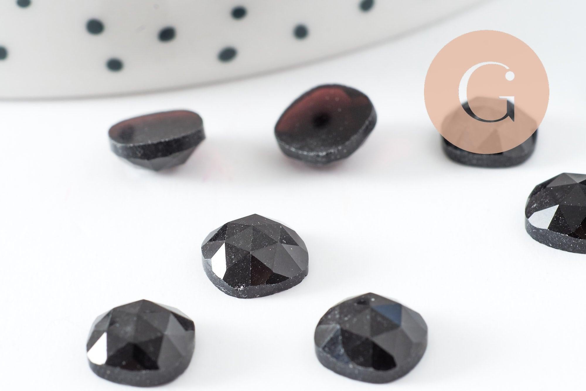 Gingerlily Pierres cabochon carré obsidienne naturelle 8x8mm x1