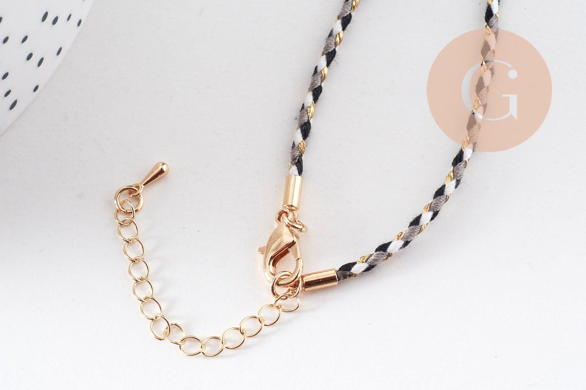 Gingerlily Collier médaille étoile G10364 cordon 45cm noir