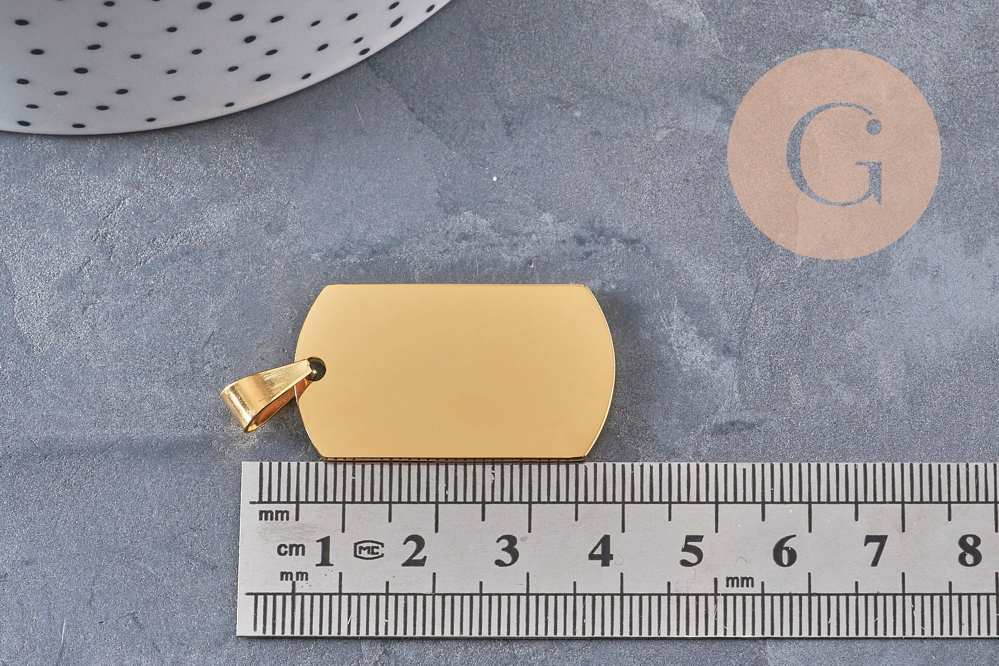 Gingerlily Pendentifs rectangle G10970 médaille doré à graver