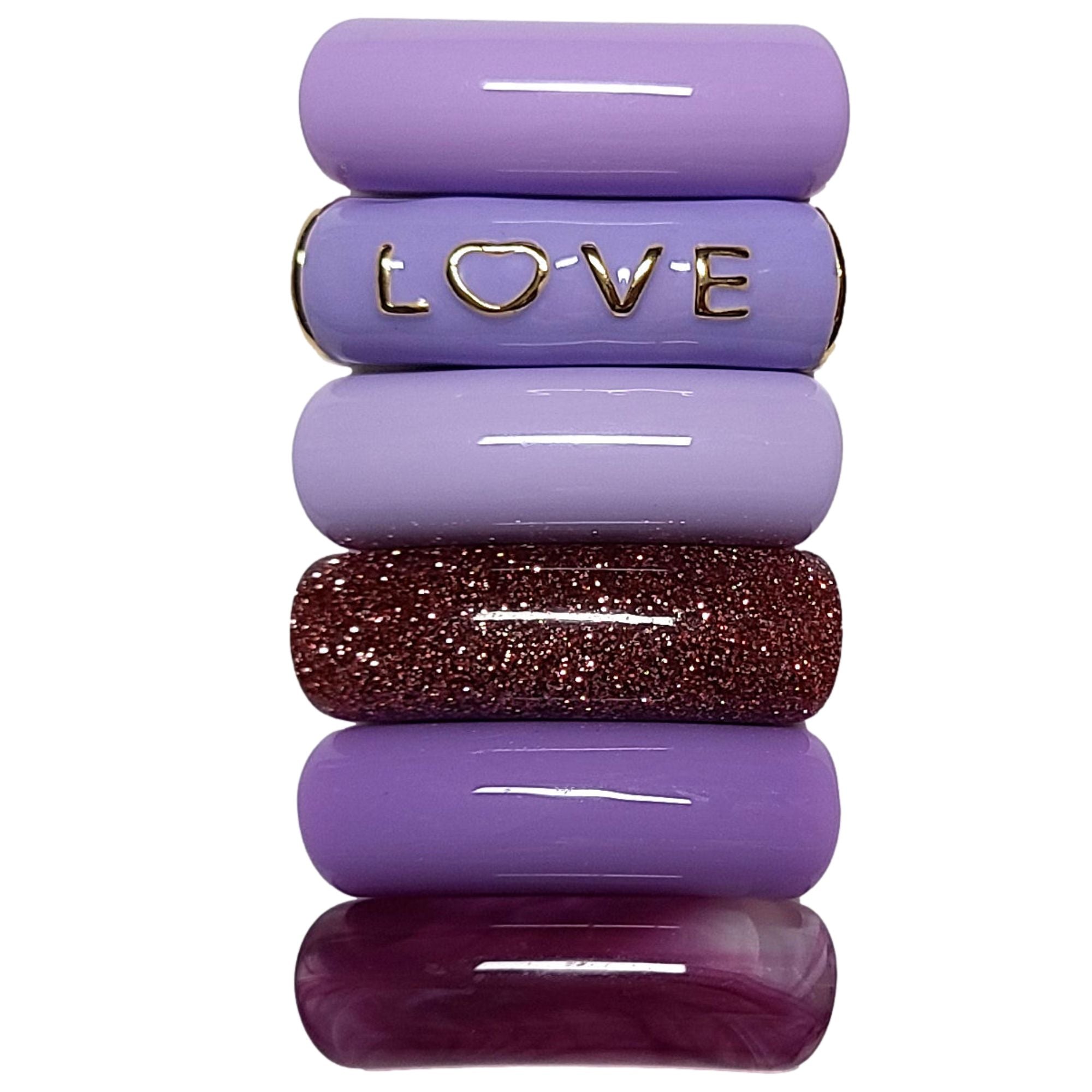 ARTSHOP Camaieux 138 tubes incurvés 12 mm LOVE violet lot 6