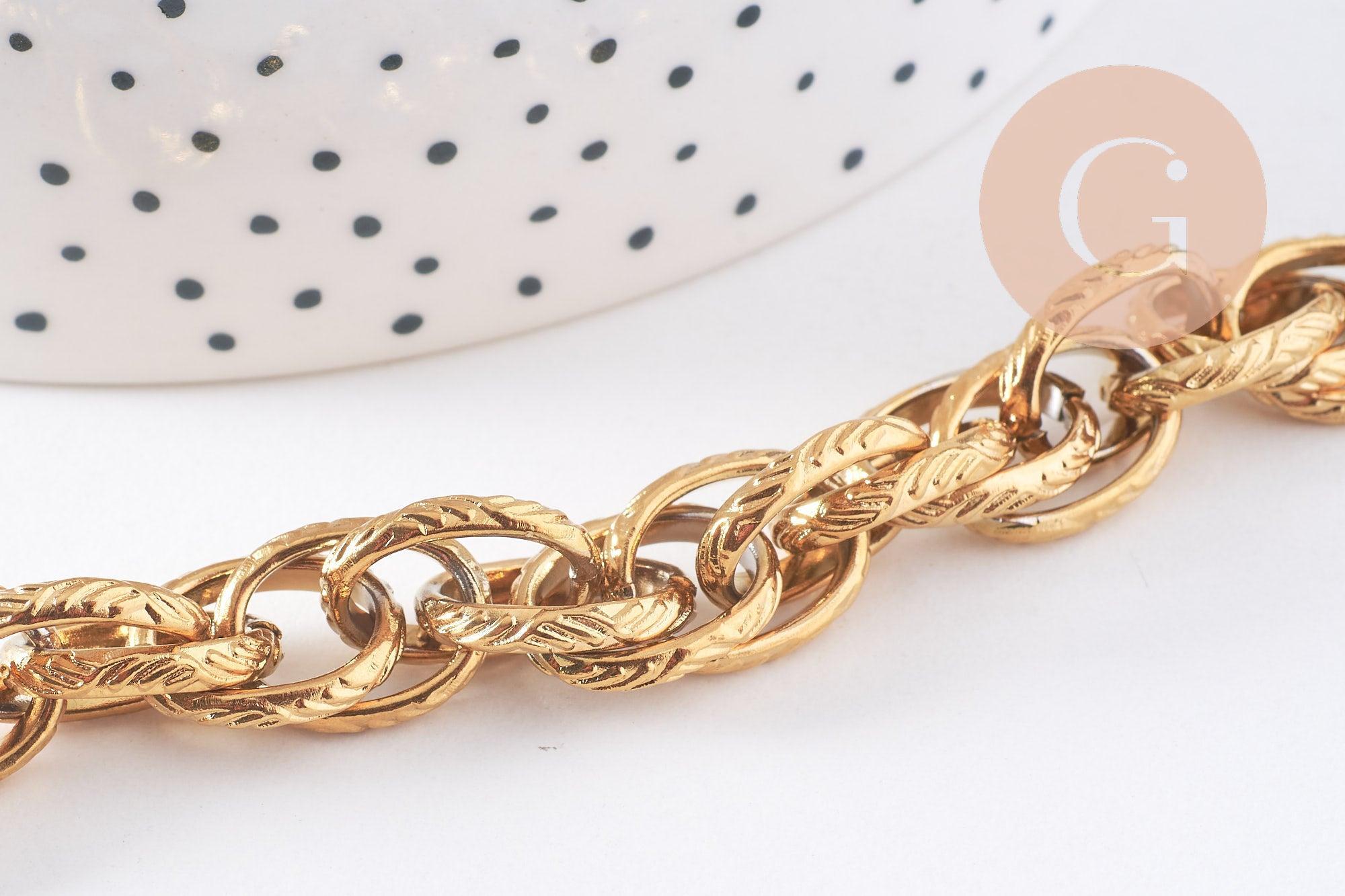 Gingerlily Perles G4197 bracelet grosse maille doré 20,5cm x1