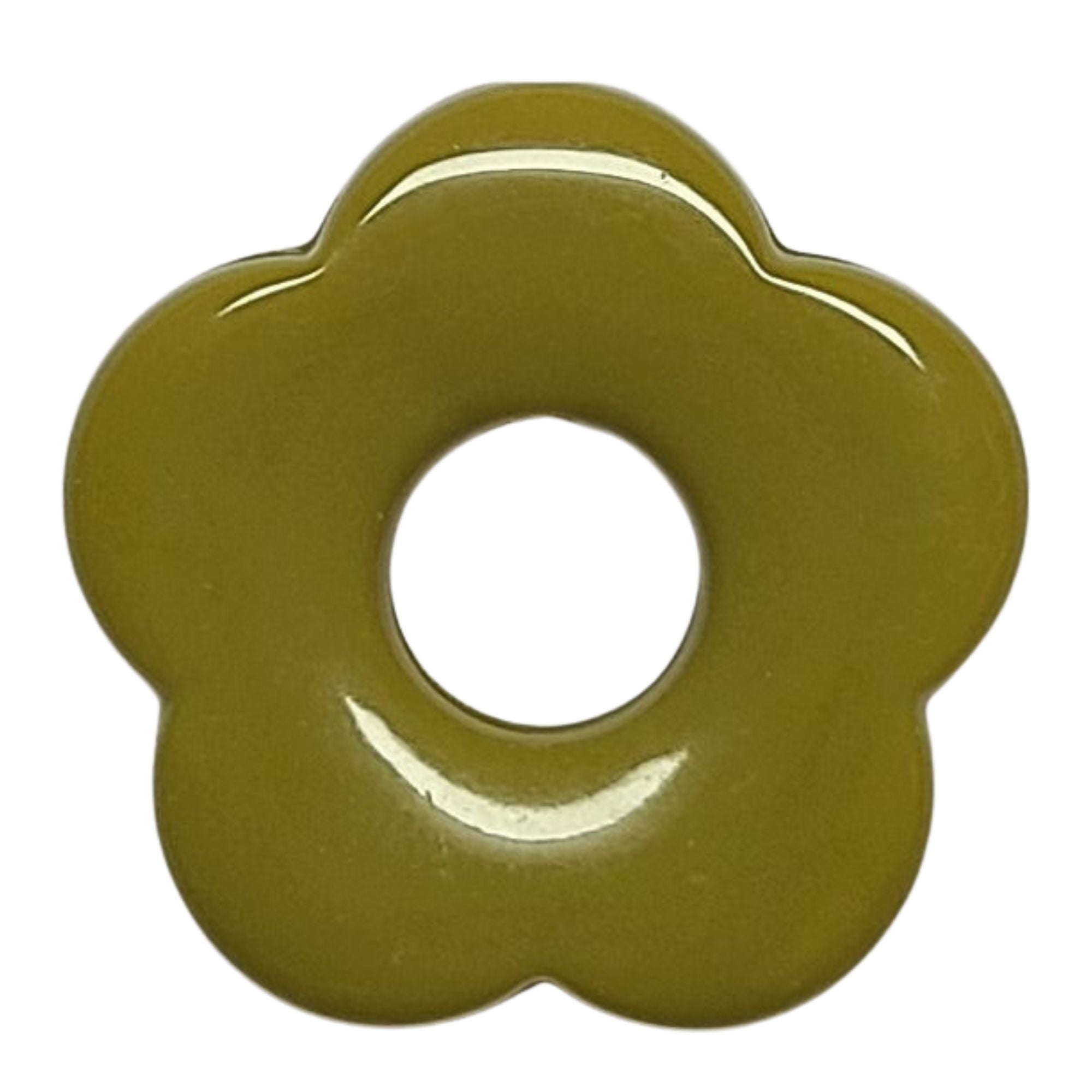 ARTSHOP Flower Power 39 Capucine Pendentif Fleur Vert Olive 27mm x1