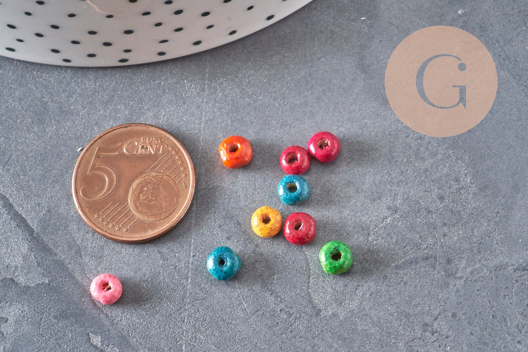 Gingerlily Perles G11298 perle bois rondelle multicolore 5mm