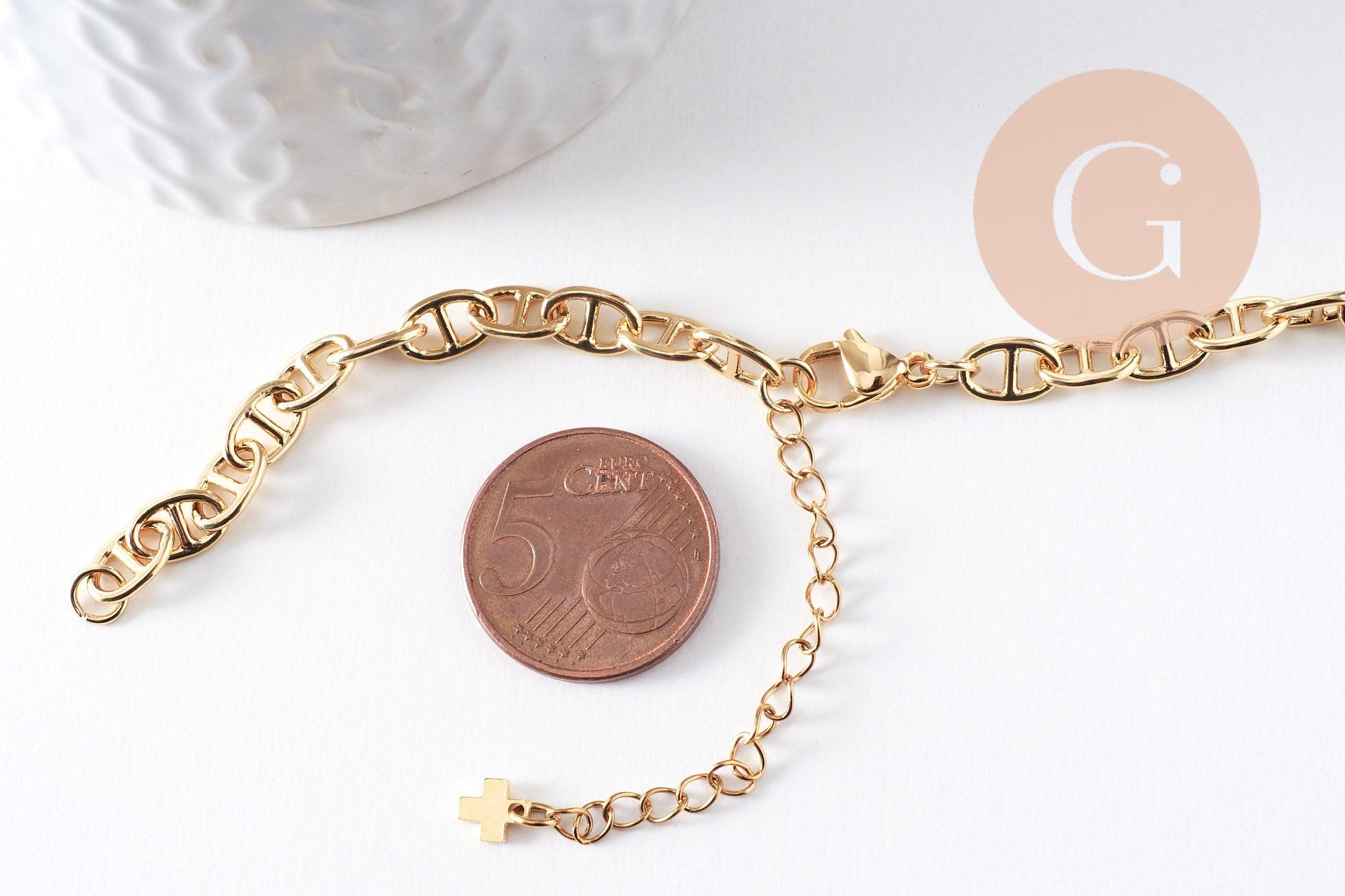 Gingerlily Apprêts G10394 base bracelet maille marine doré 15cm
