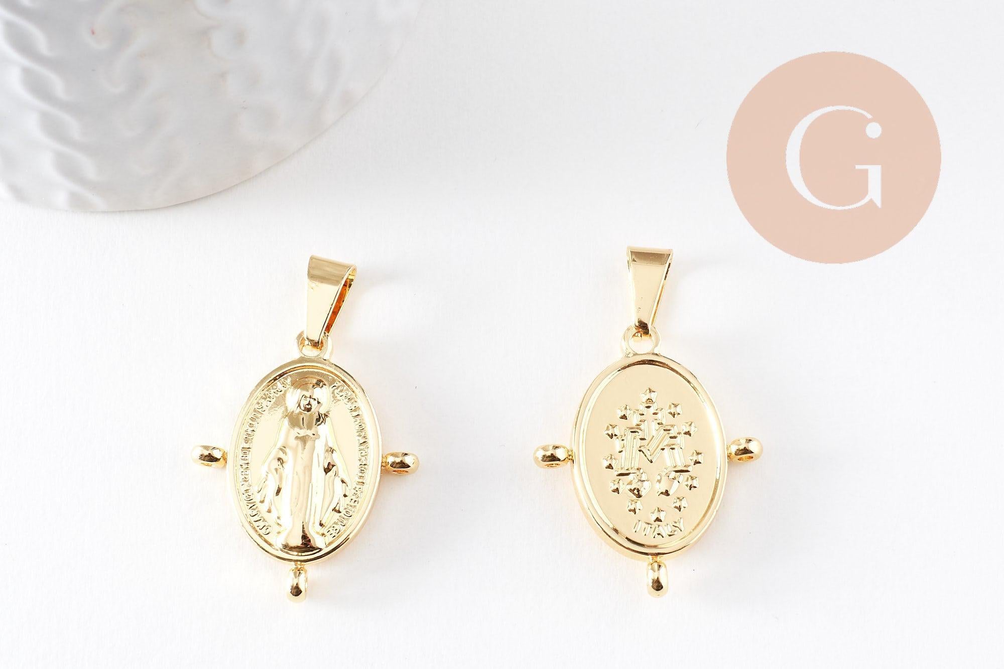 Gingerlily G9937 pendentif vierge acier doré 30mm