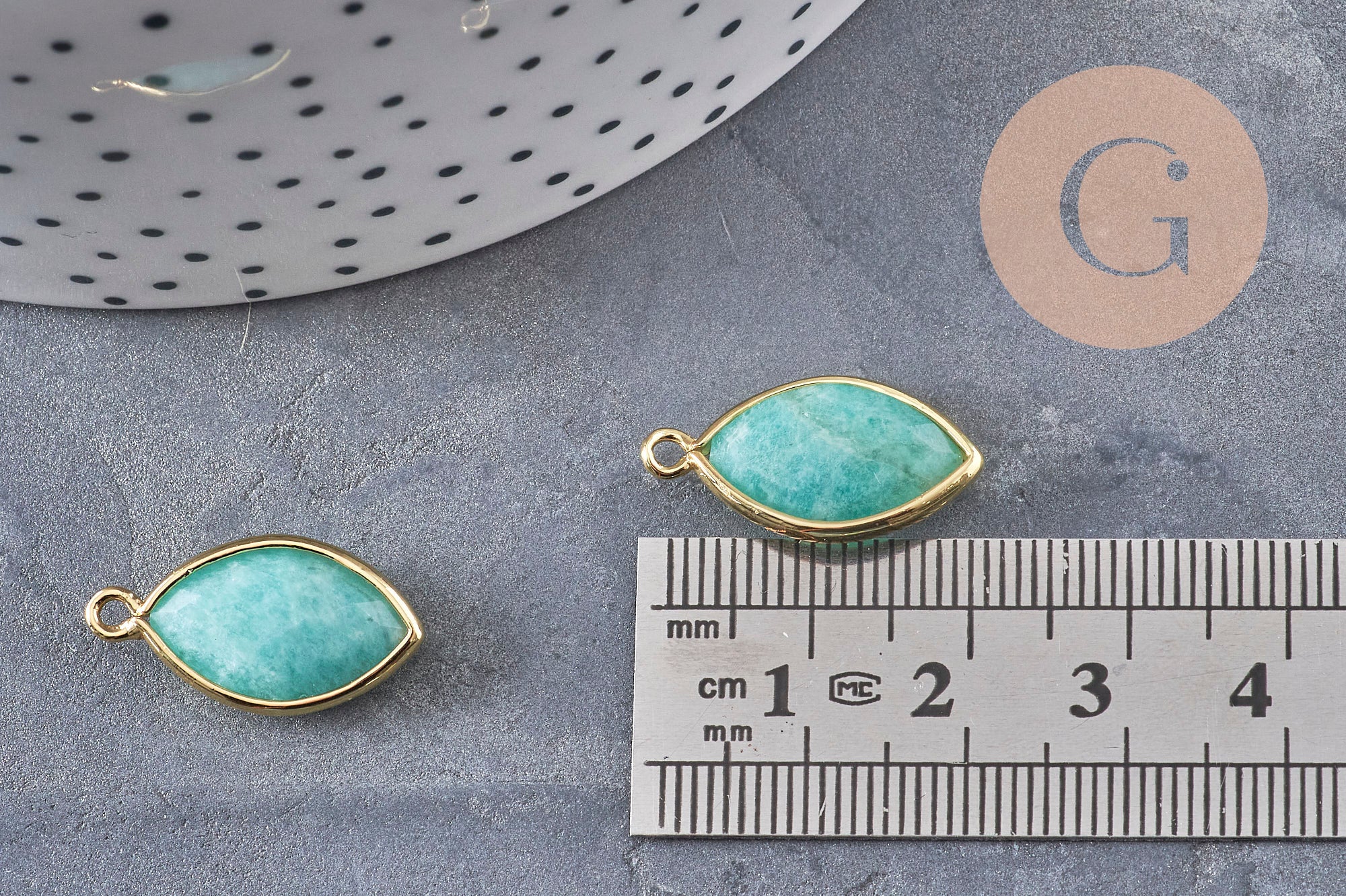 Gingerlily Pendentifs G10980 pendentif marquise amazonite 22mm
