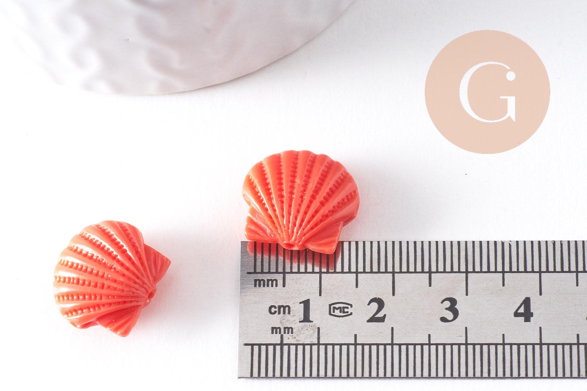 Gingerlily perle coquillage G10343 rose corail 16mm lot 5
