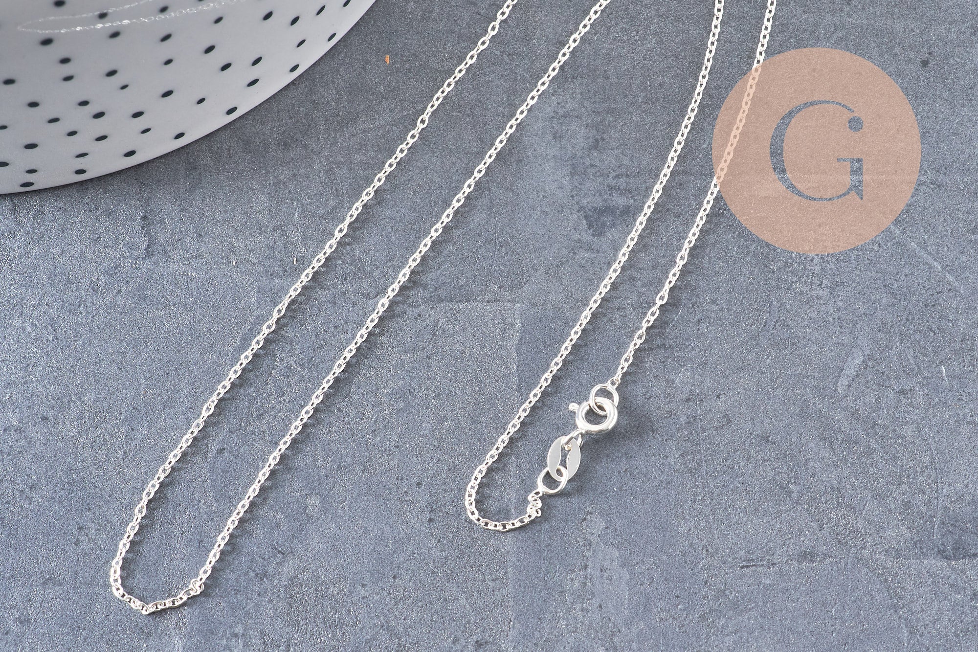 Gingerlily Chaîne forçat argent massif 0,8mm 45cm x1