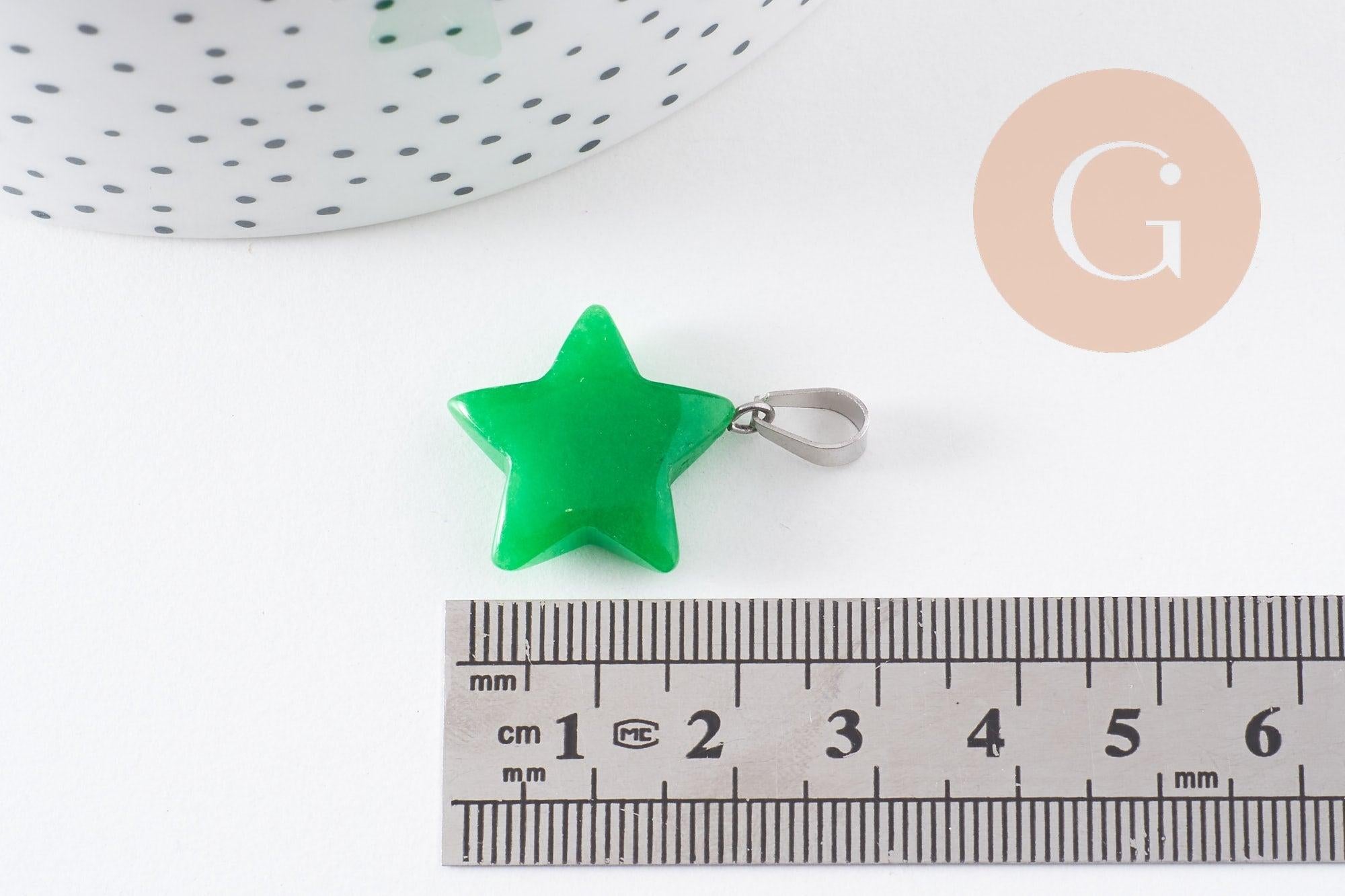 Gingerlily Pendentifs G10072 pendentif étoile jade vert 22mm