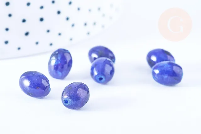 Gingerlily Pierre G6460 perles howlite bleu foncé 10x8mm x5
