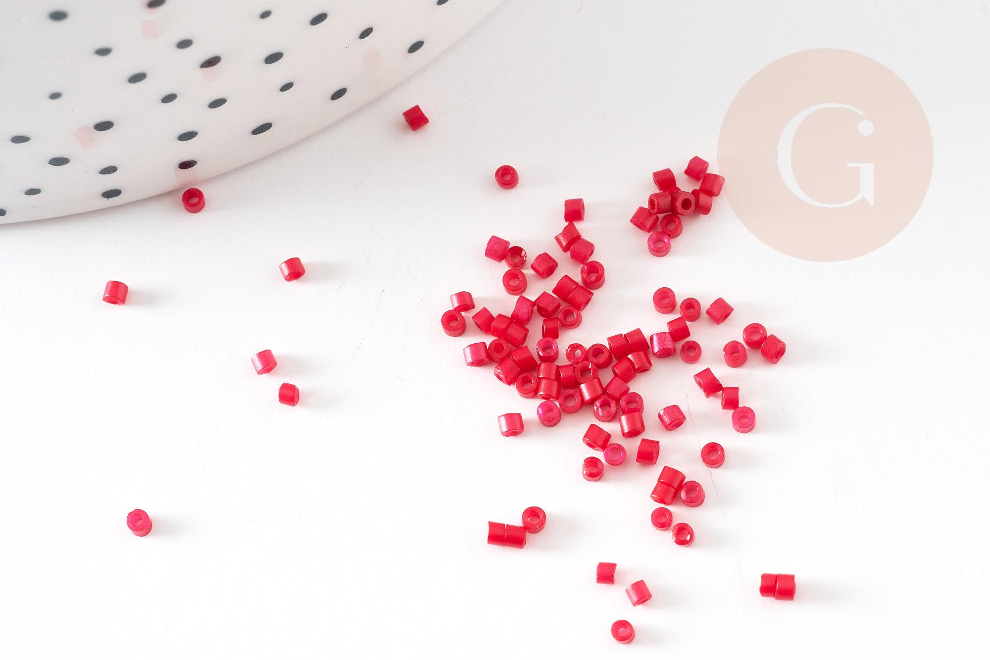 Gingerlily Perles Tube Rouge Rose Opaque 8g