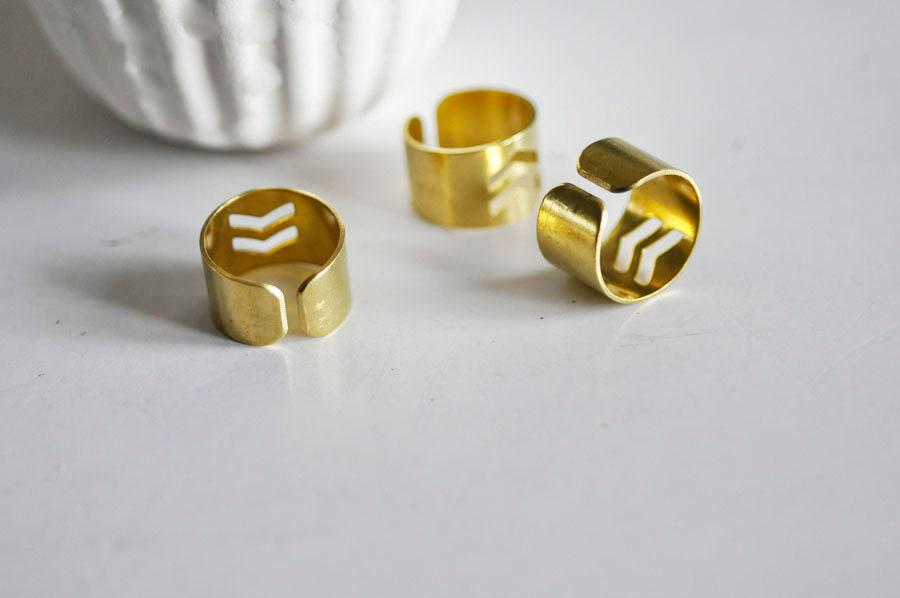 Gingerlily Apprêts G2365 bague réglable chevrons 19mm x2
