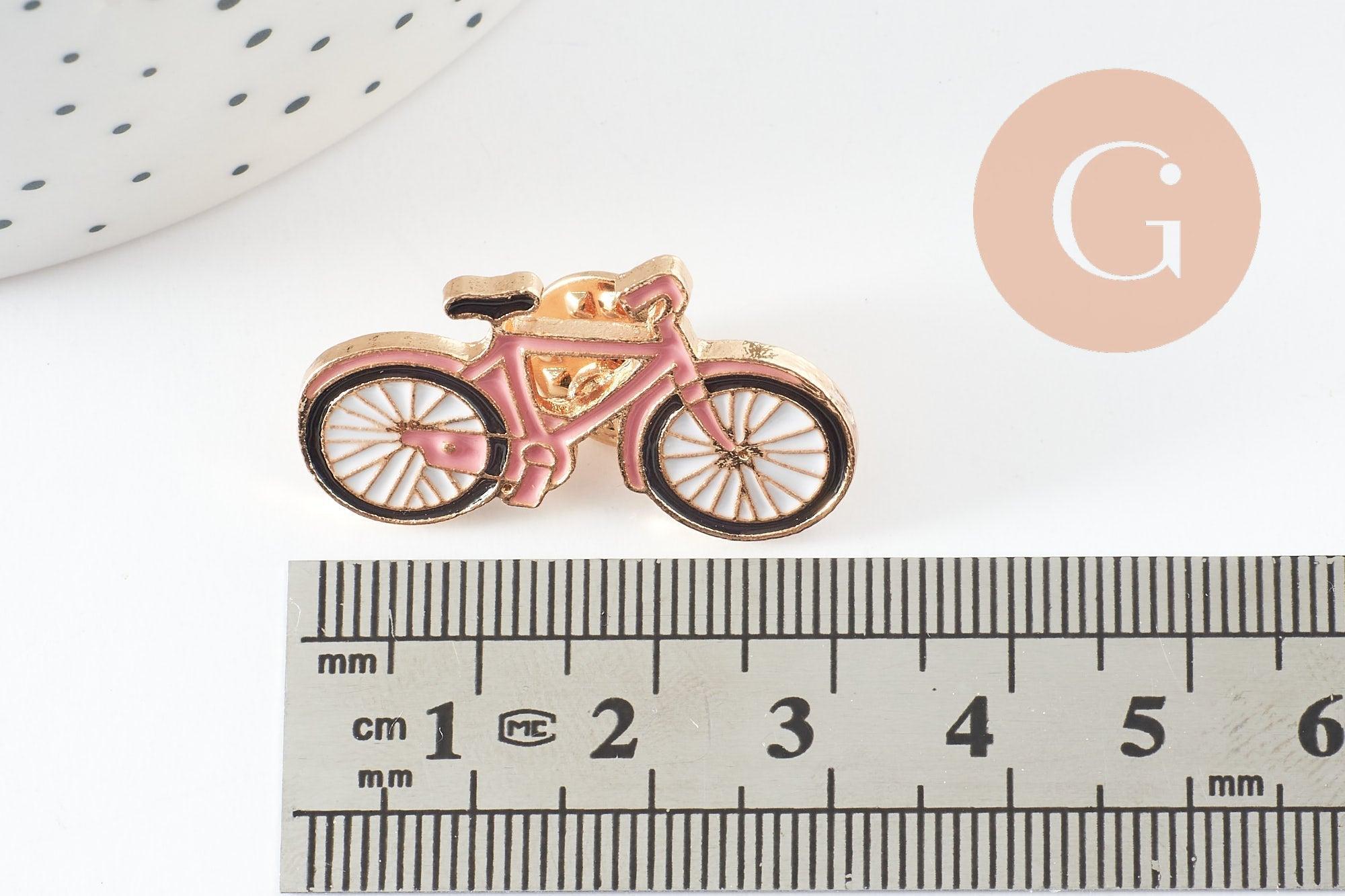 Gingerlily G9537 broche pin’s vélo rose émaillé 31,5mm x1