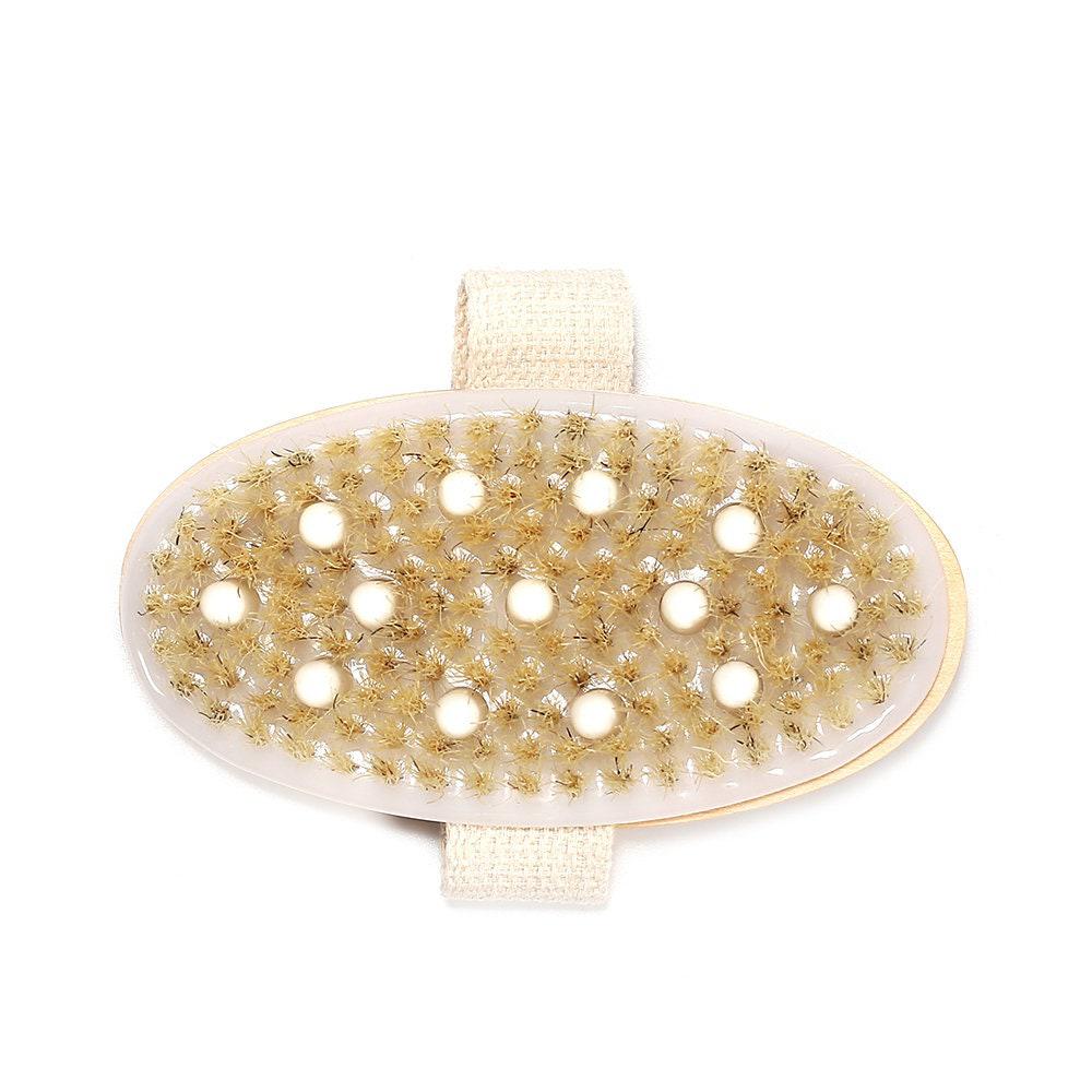 Gingerlily G4582 brosse massage bambou poils naturels 12.8cm