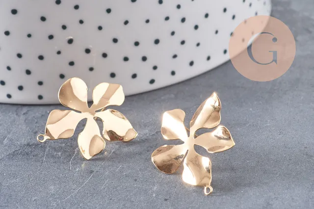 Gingerlily G10757 boucles d'oreilles fleur doré 18K x2
