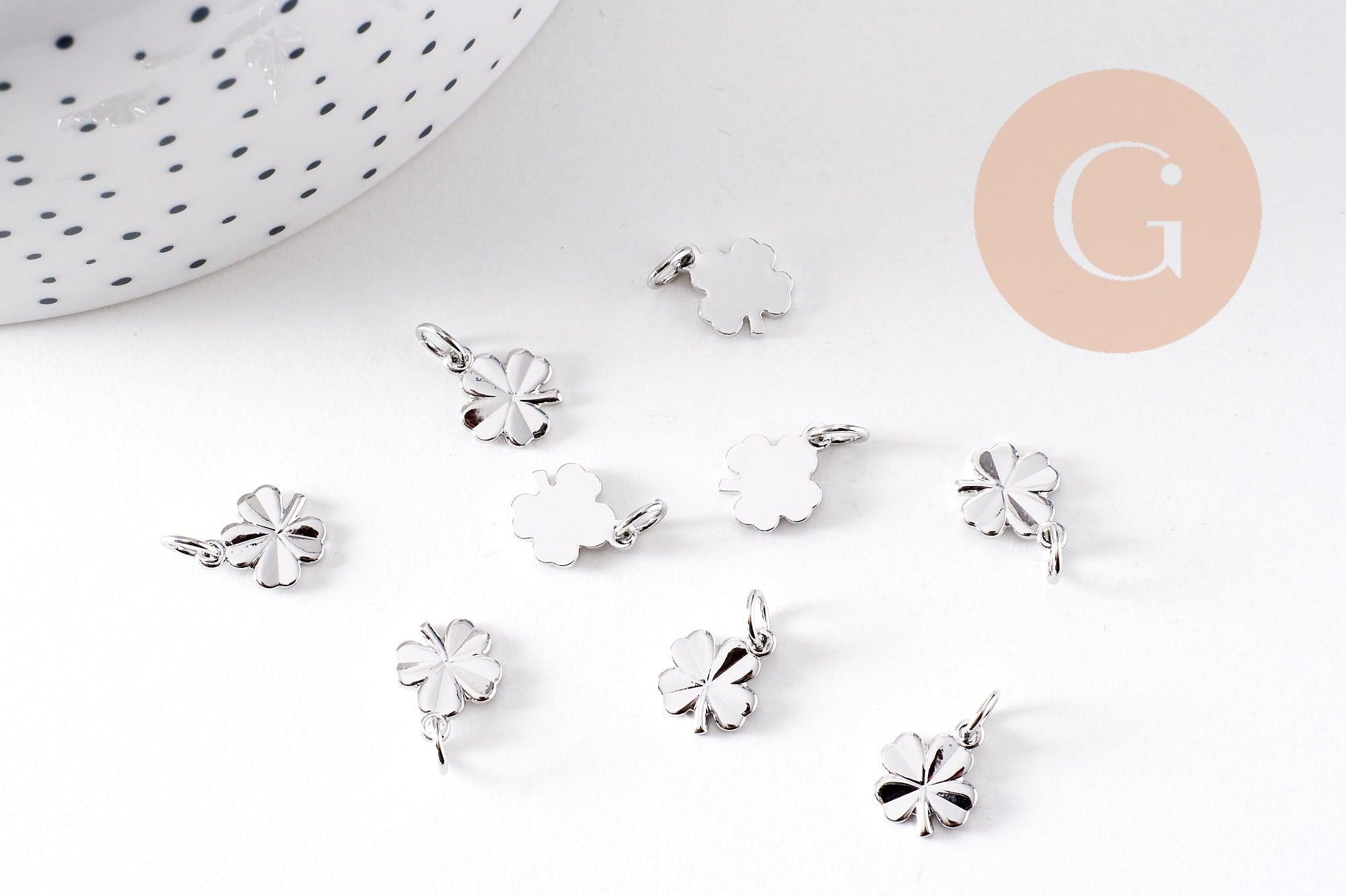 Gingerlily Pendentifs G10516 pendentif trèfle platine 11 mm x2