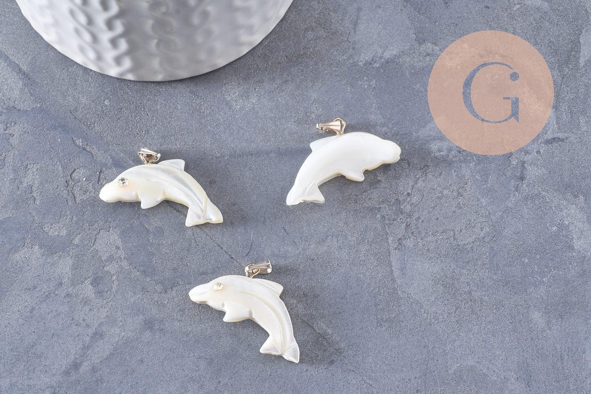 Gingerlily Pendentifs G9916 pendentif dauphin nacre x1