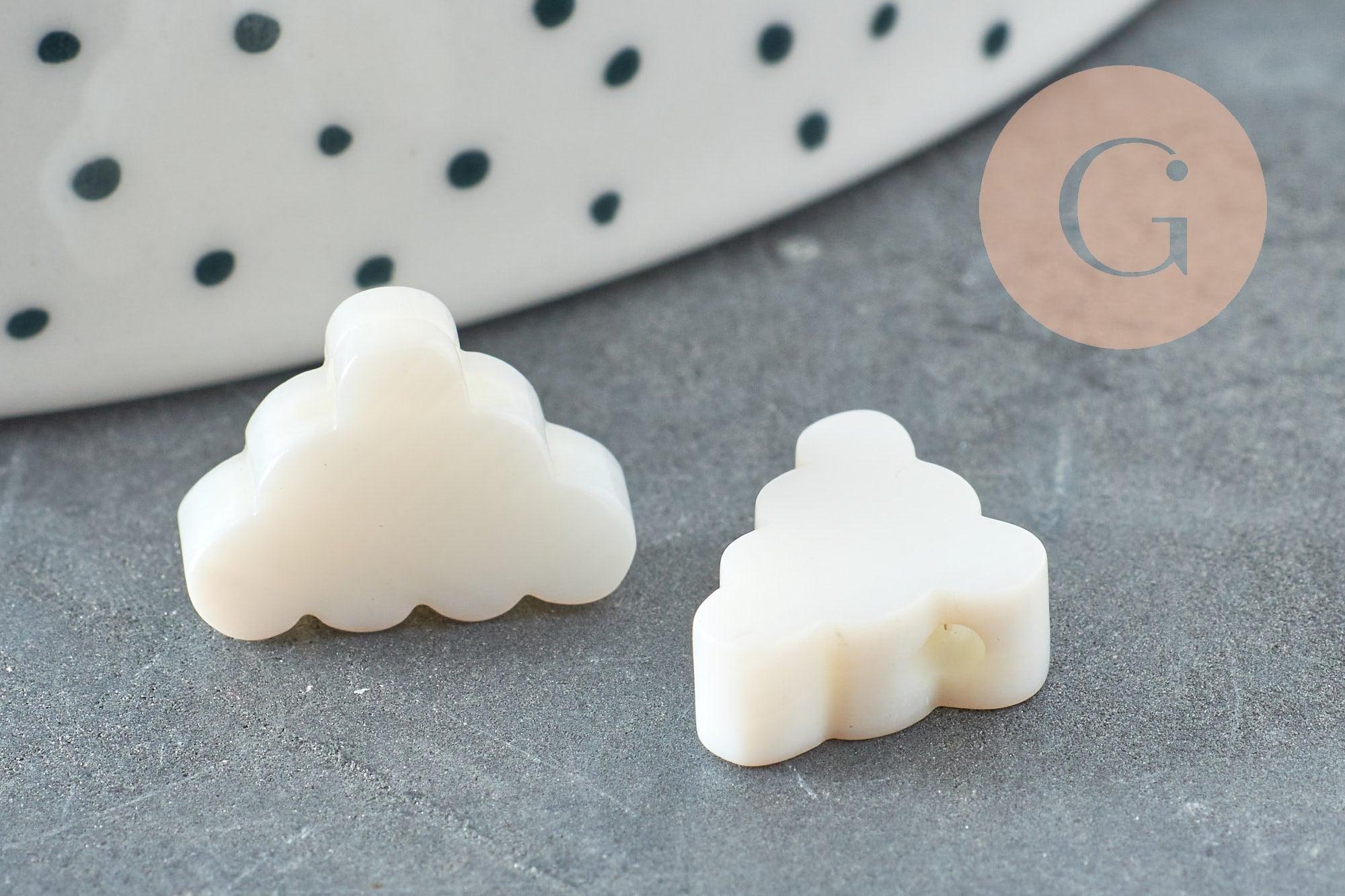 Gingerlily Perles G1973 perle nuage nacre blanche 15mm x1