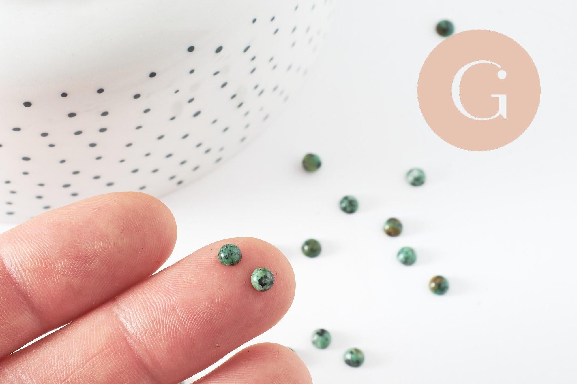 Gingerlily Cabochon rond turquoise africaine 4mm pierre x1