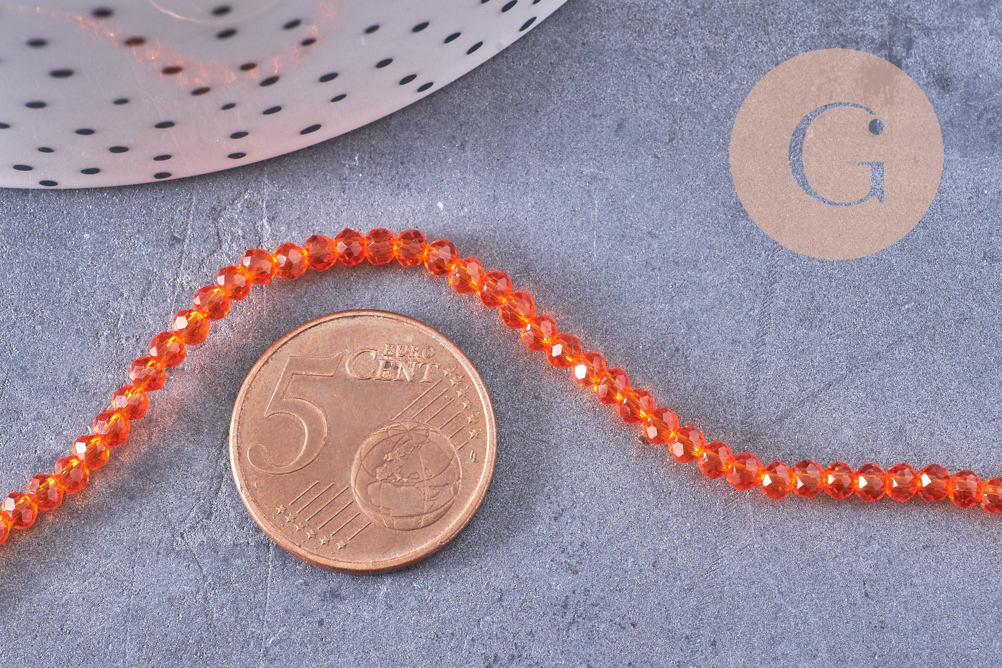 Gingerlily perles abacus cristal orange 2,9 mm fil 35 cm