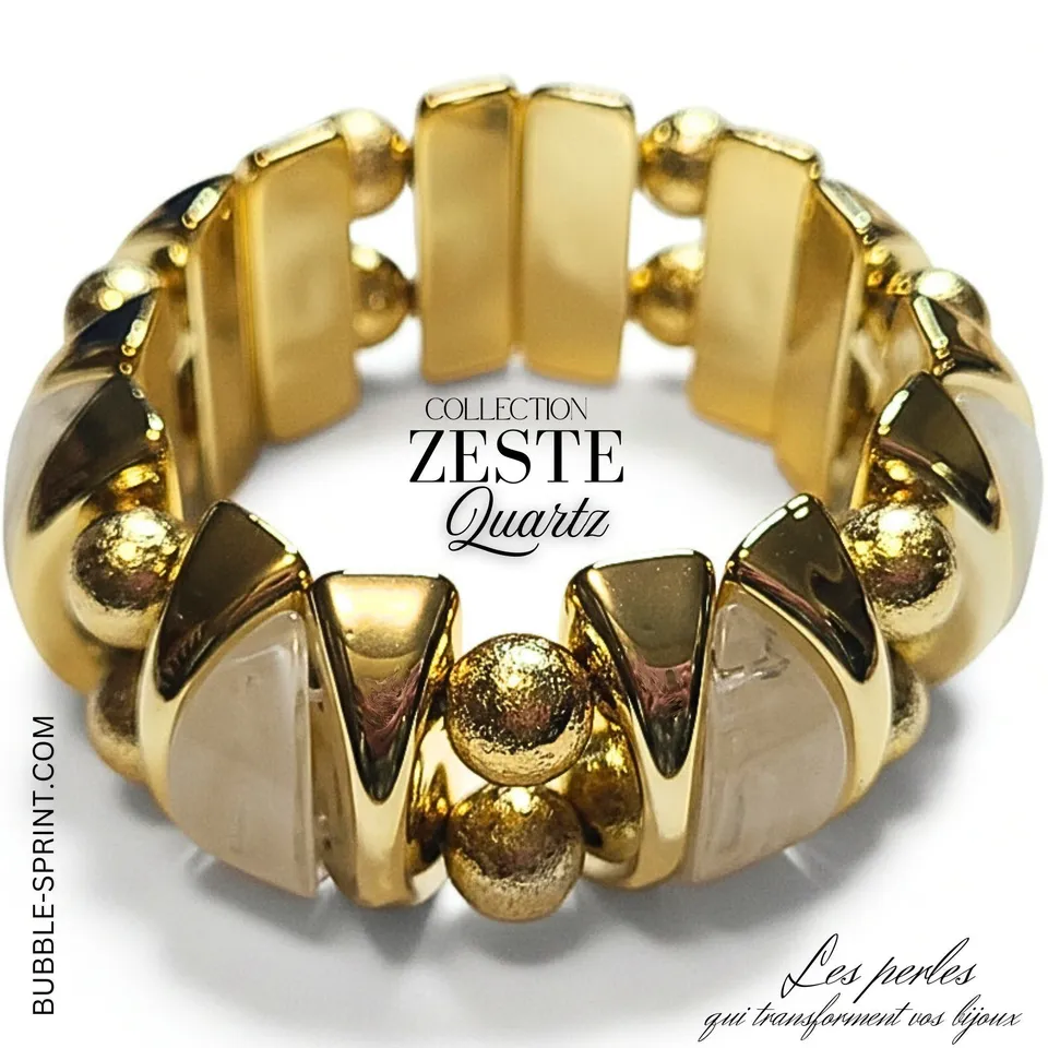 ARTSHOP Bijoux en KITS bracelet ZESTE kit Quartz blanc marbré +aiguille