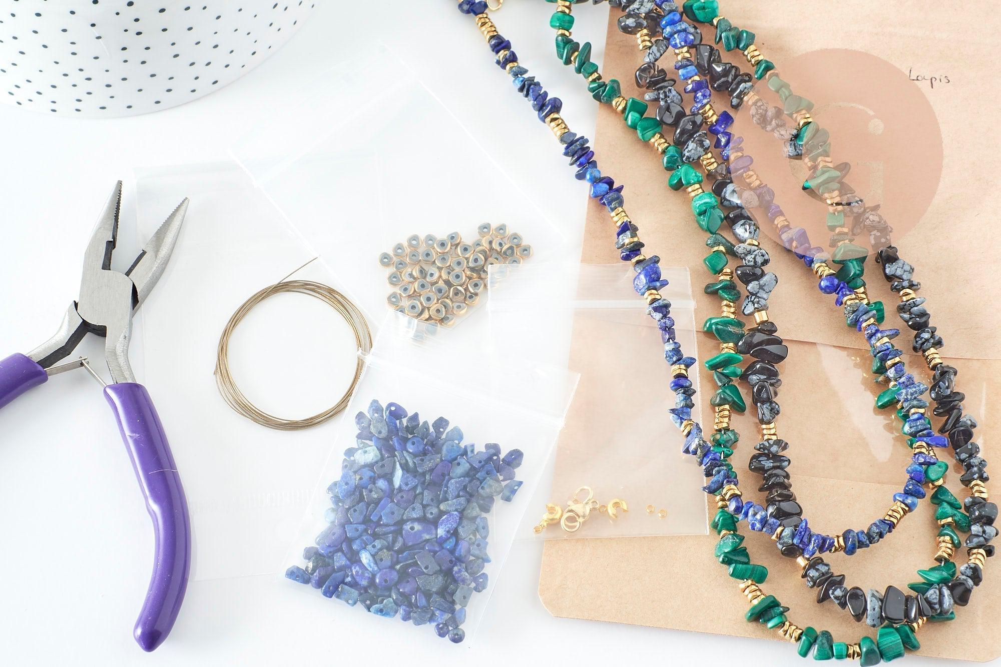 Gingerlily Kit collier G7429 lapis lazuli chips sans pinces