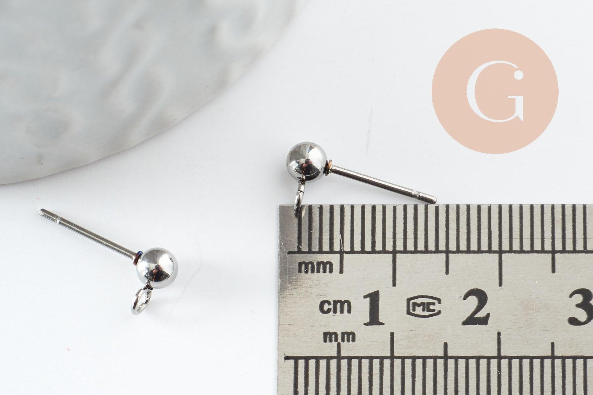 Gingerlily G9646 clous puces oreille acier 15mm x10
